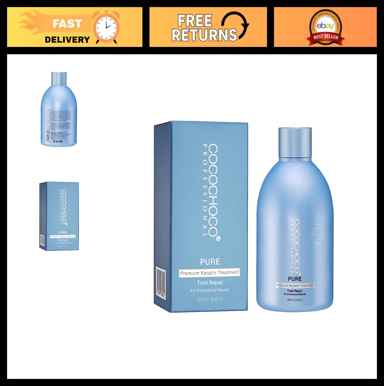 Pure Brazilian Keratin Hair Treatment 8.4 oz – Smoothing, Frizz Control, Nourish