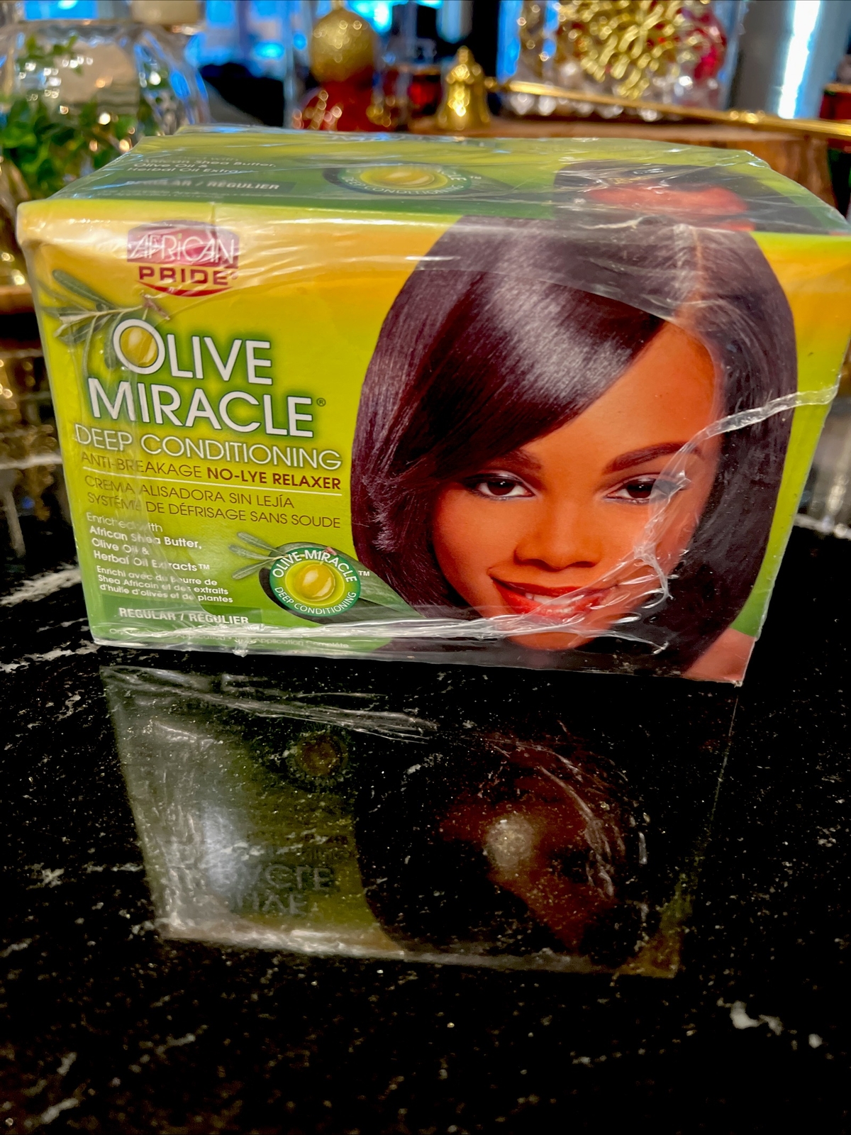 African Pride Olive Miracle Deep Conditioning No Lye Relaxer~Regular~1 Kit~1/27~