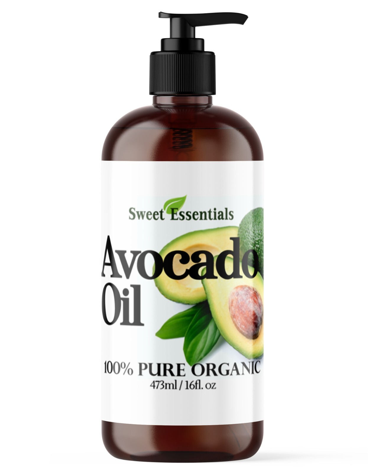 Organic Avocado Oil, 16oz Glass, Imported From Italy, Cold Pressed, 100% Pure