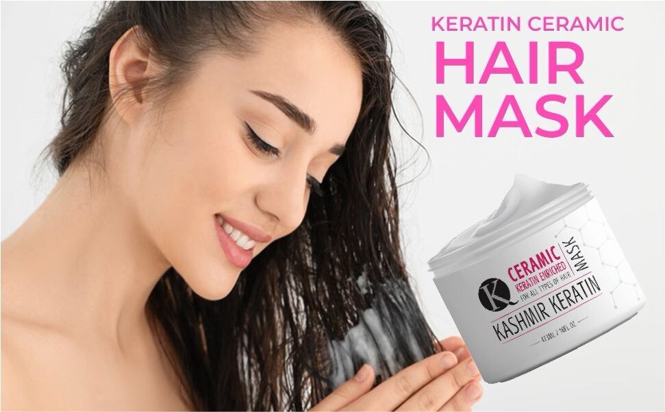 Kashmir Keratin hair mask Ceramic Mask For All Types of Hair 16 fl.oz/473 ml