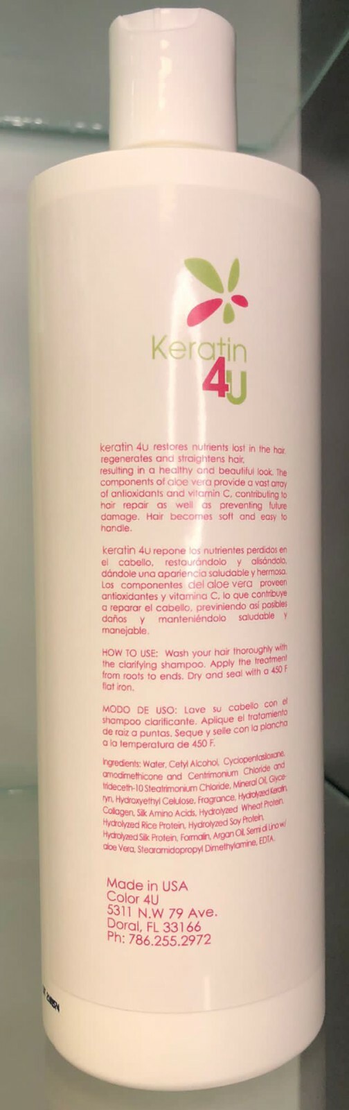KERATIN 4U Keratin Treatment With Argan Oil 16 Oz