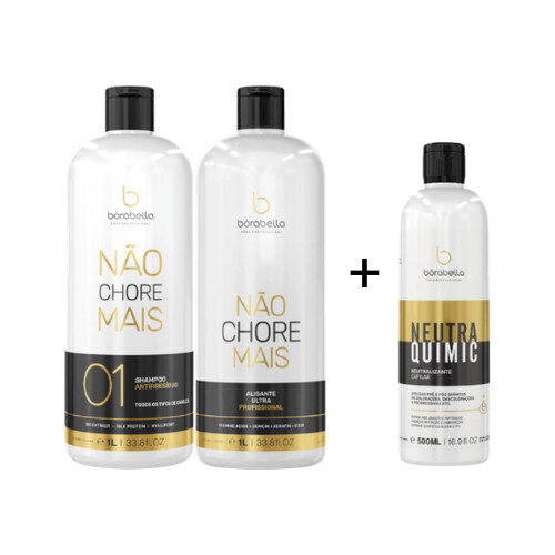 Borabella No More Tears Straightening Kit 2x1L + NeutraQuimic Neutralizer 500ml