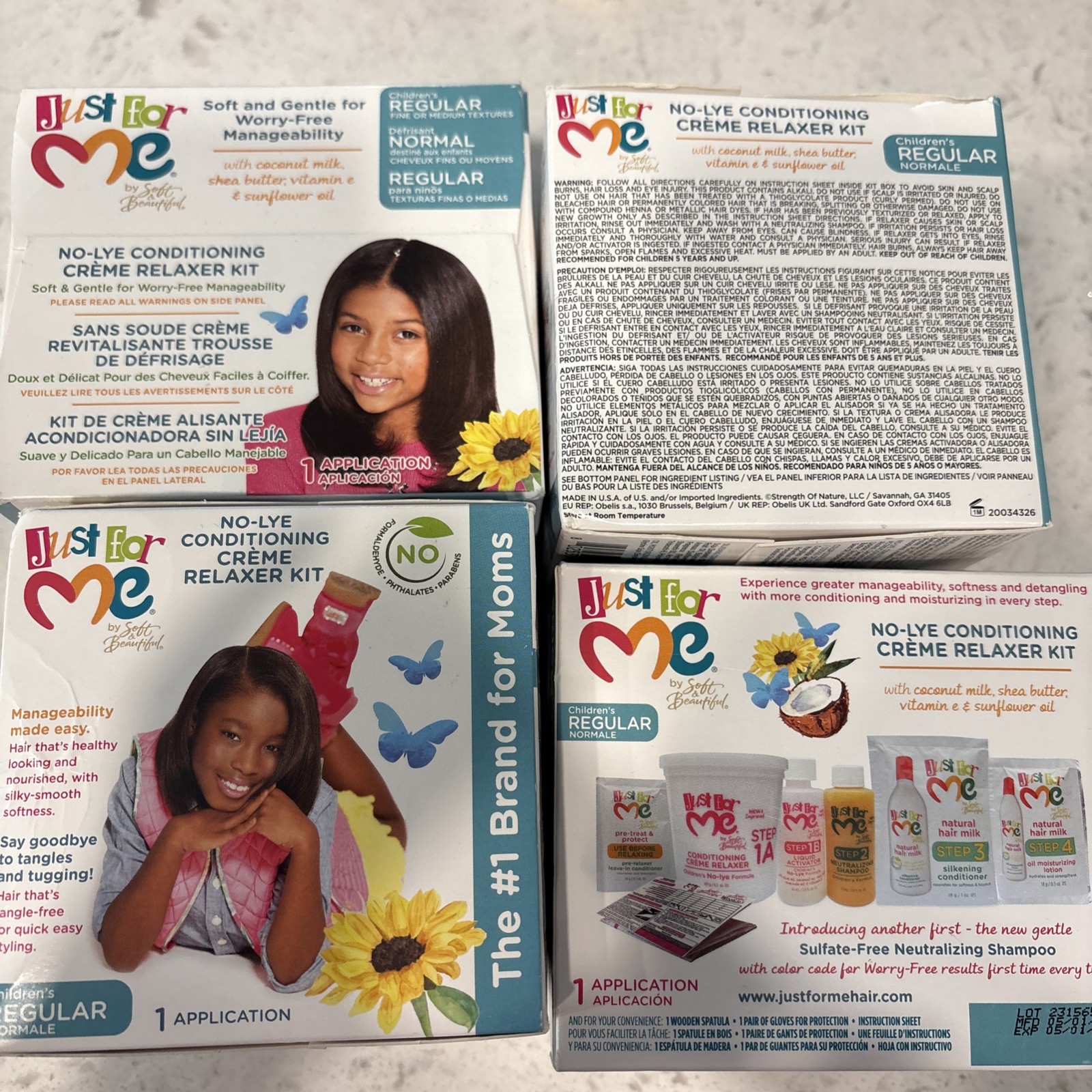 Just For Me Children’s No Lye Conditioner Creme Relaxer Kit-Regular (lot of 4)