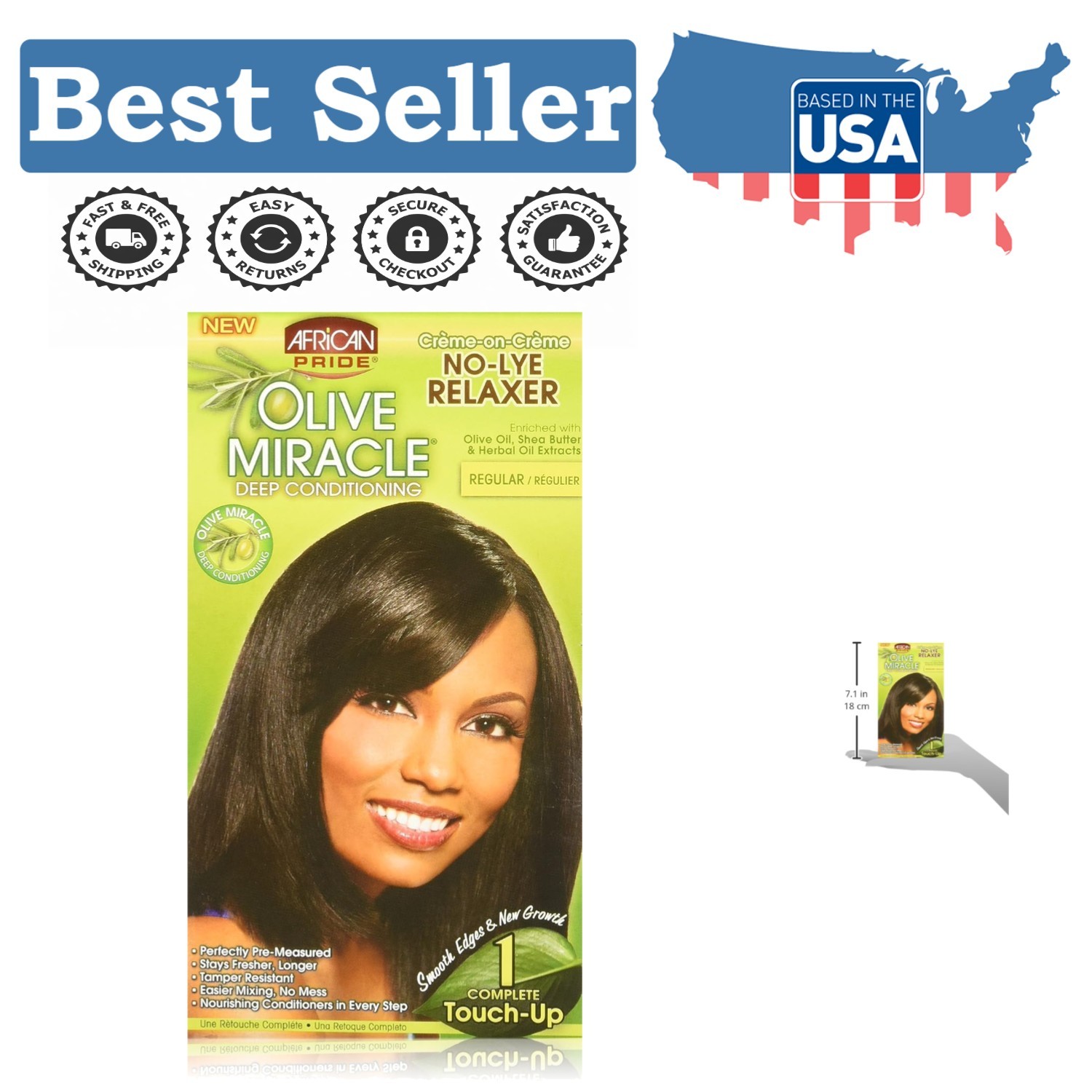 Olive Miracle Regular No-Lye Relaxer Kit – Deep Conditioning for Relaxed Hair