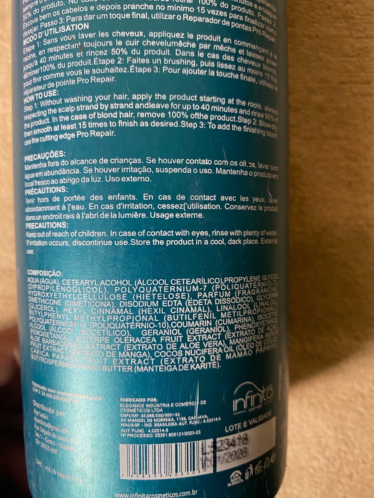 Infinita Brazilian Protein Afro Smoothing Hair Product 33.8oz. 1000ML (Cc)