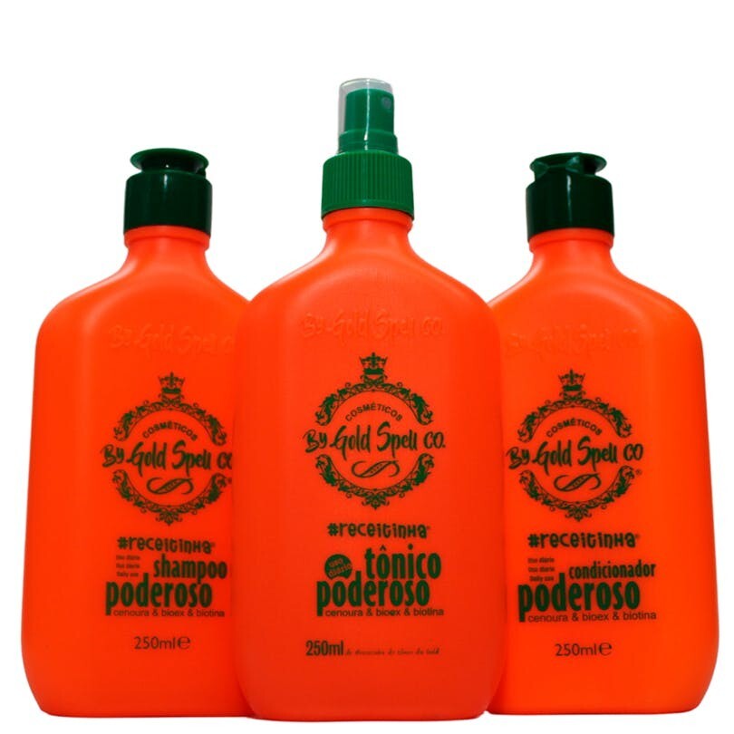 Gold Spell Cosmetics-Shampoo + Conditioner + Powerful Tonic 3X250ML Powerful Kit