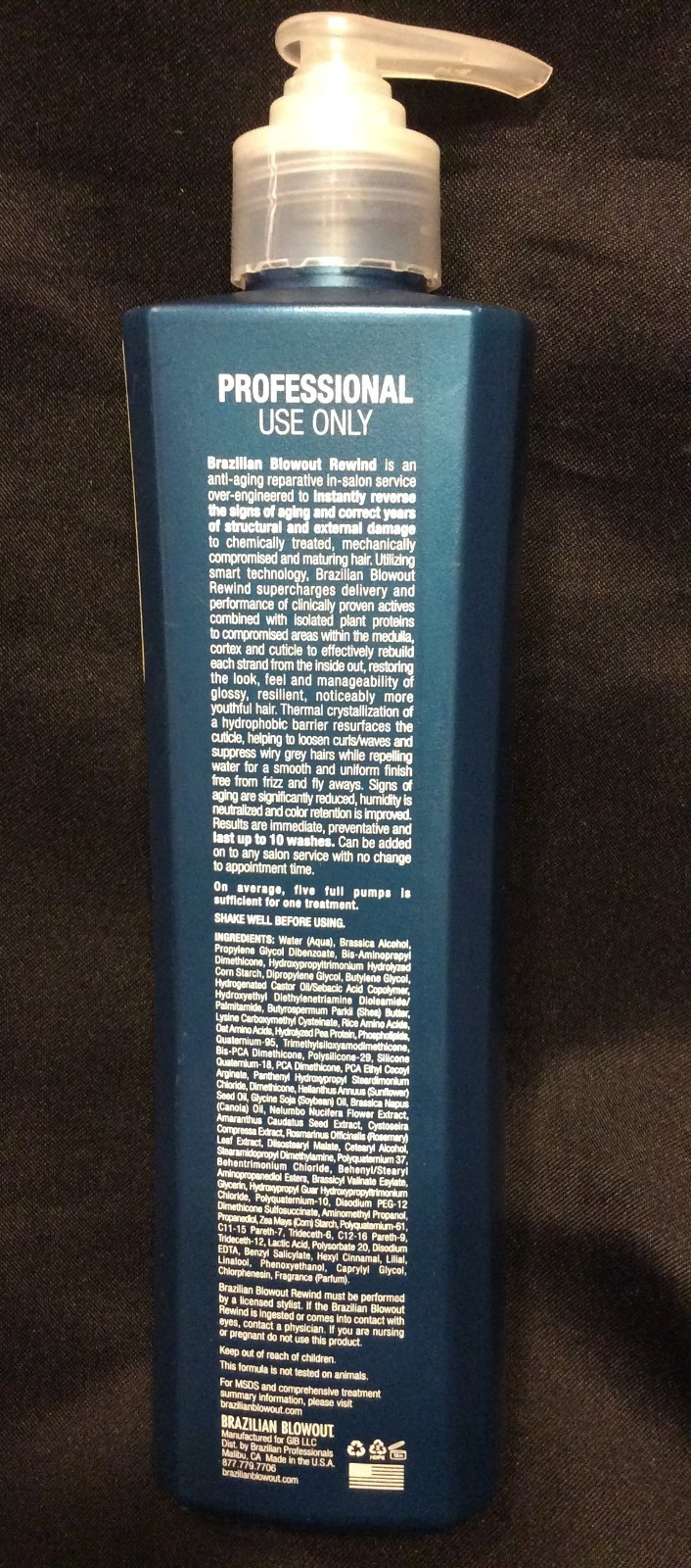 Brazilian Blowout Rewind Anti Aging Reparative Salon Treatment 12 oz