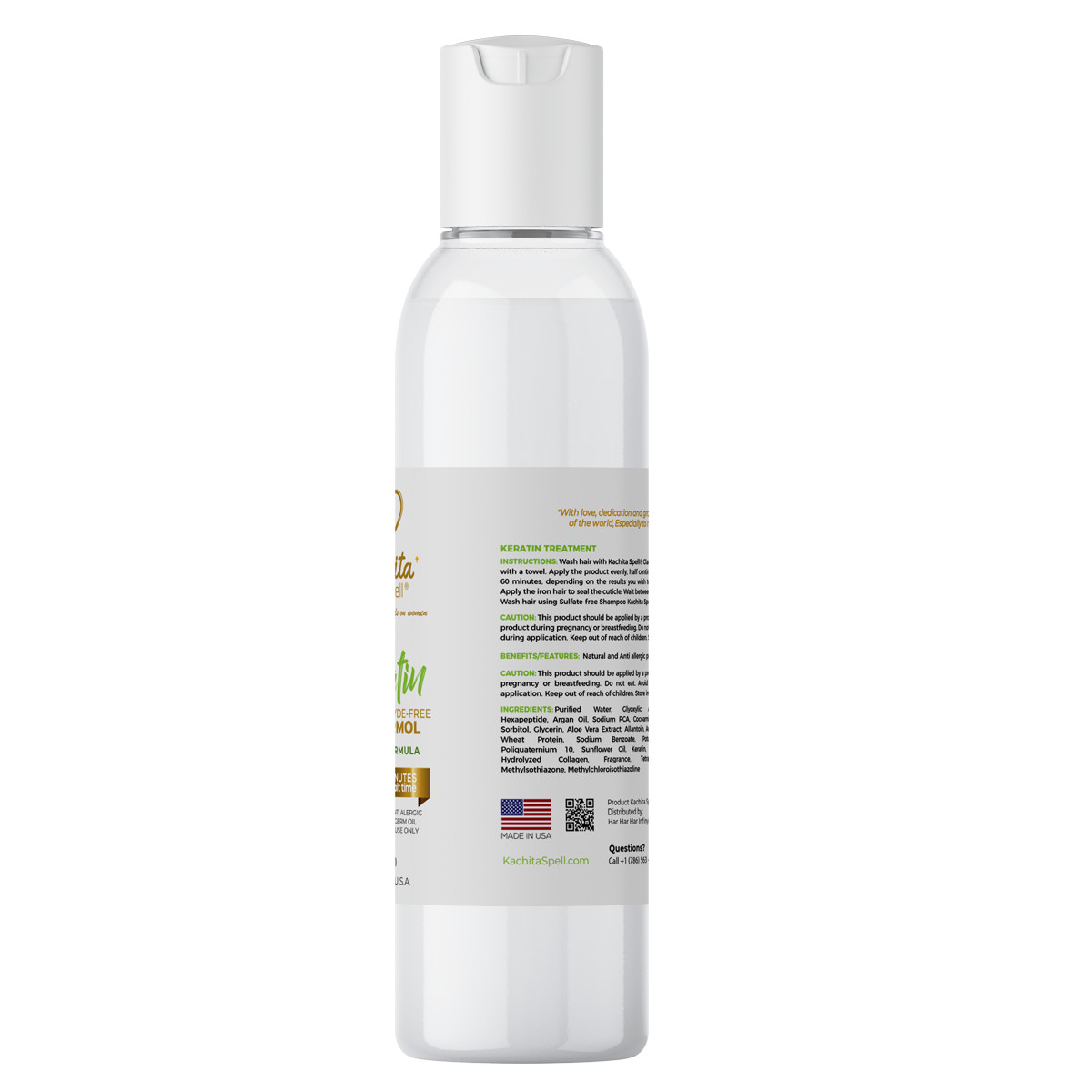 Kachita Spell Keratin FORMALDEHYDE FREE No Formol 8oz + HairBotox 16 oz