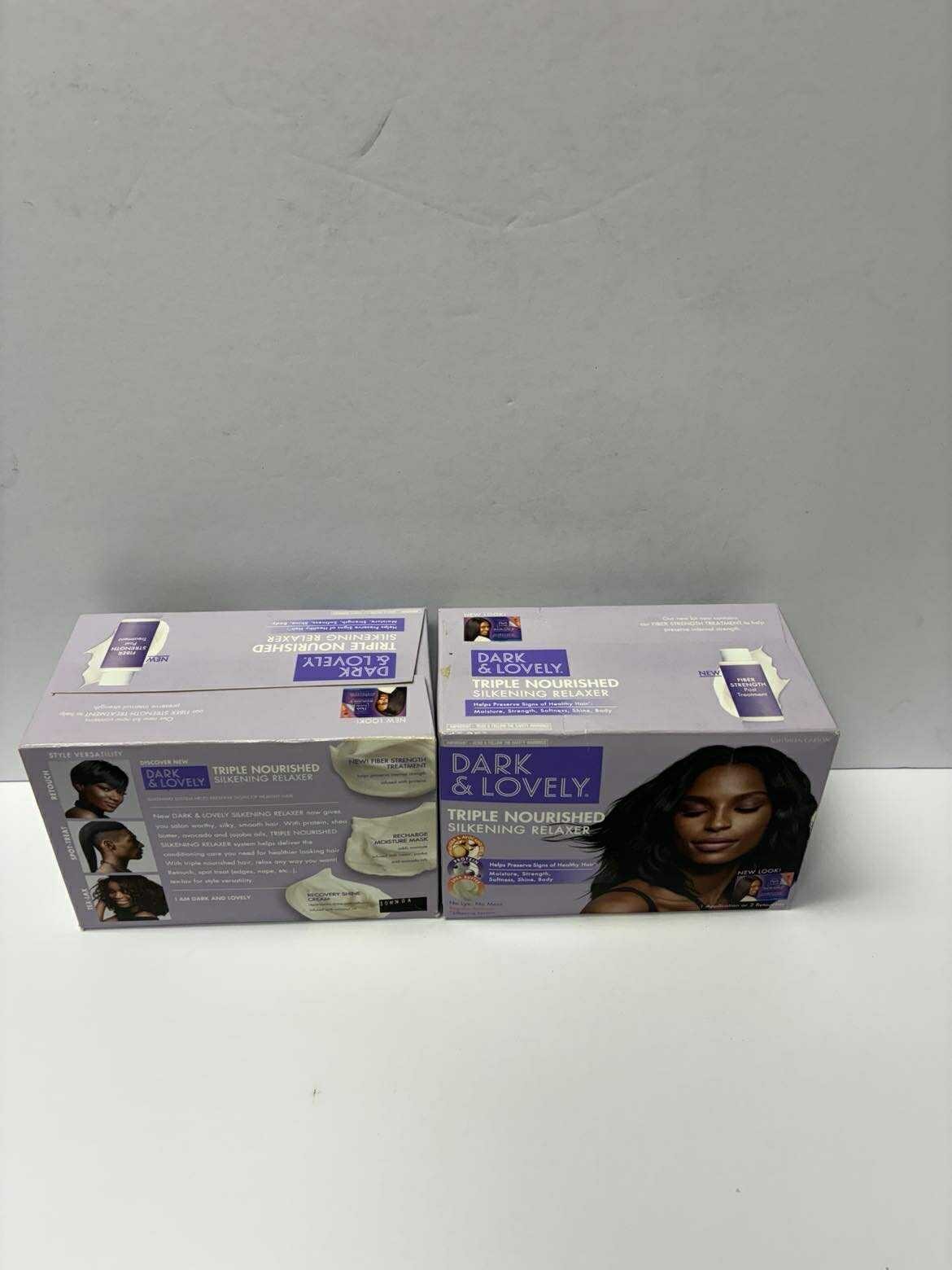 Dark and Lovely Silkening Relaxer Kit Triple Nourished Gloss Lot of 2 Sealed
