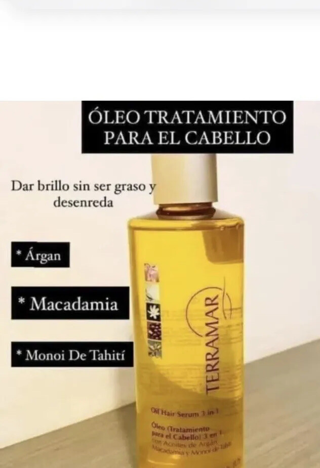 oleo de Argan Cabello Dañado Terramar Aceite Tratamiento Hair RepairSerum 4.05oz