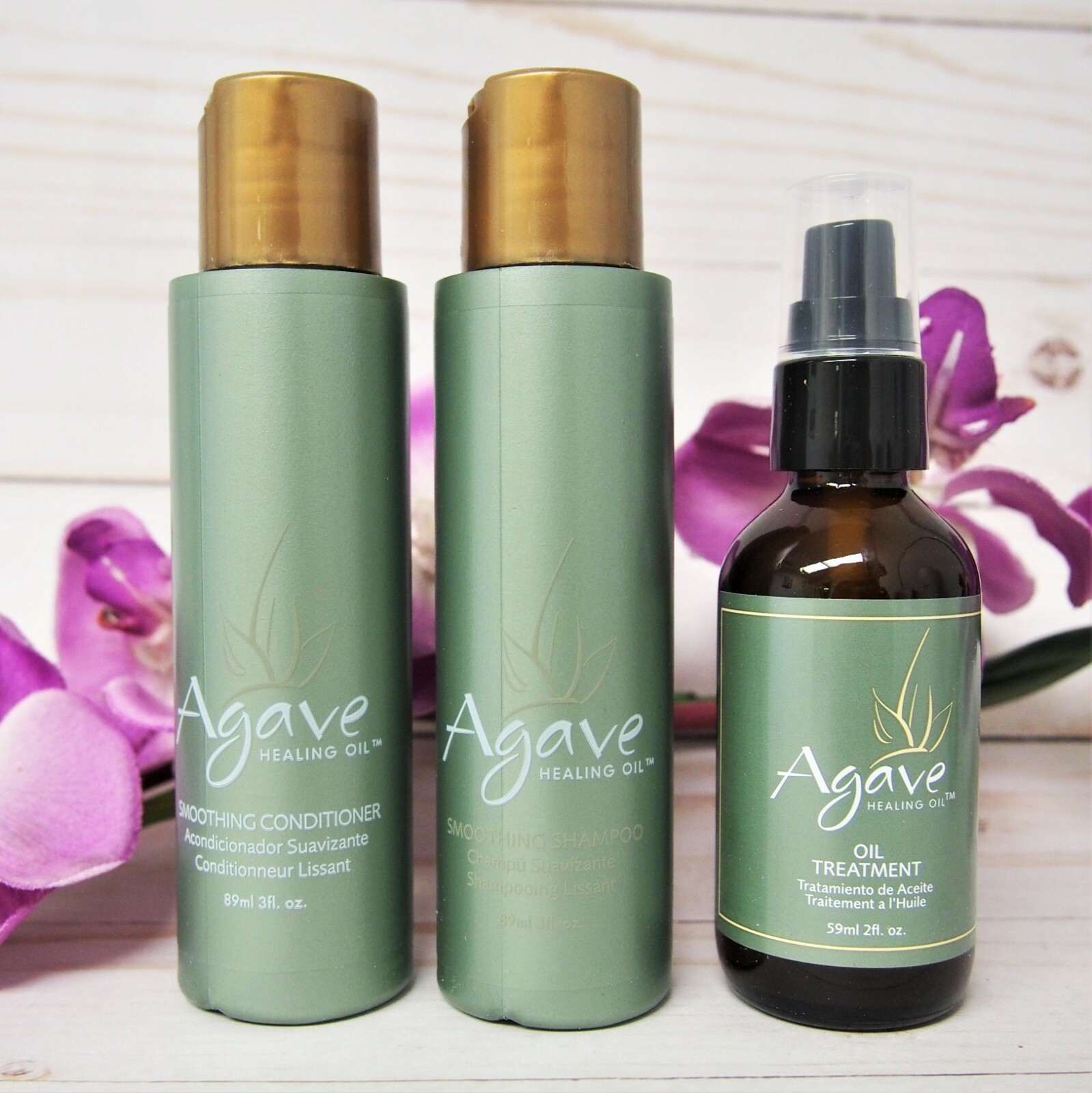 2 KITS Agave Healing Oil Smoothing Trio (shampoo, conditioner & Oil Treatment)