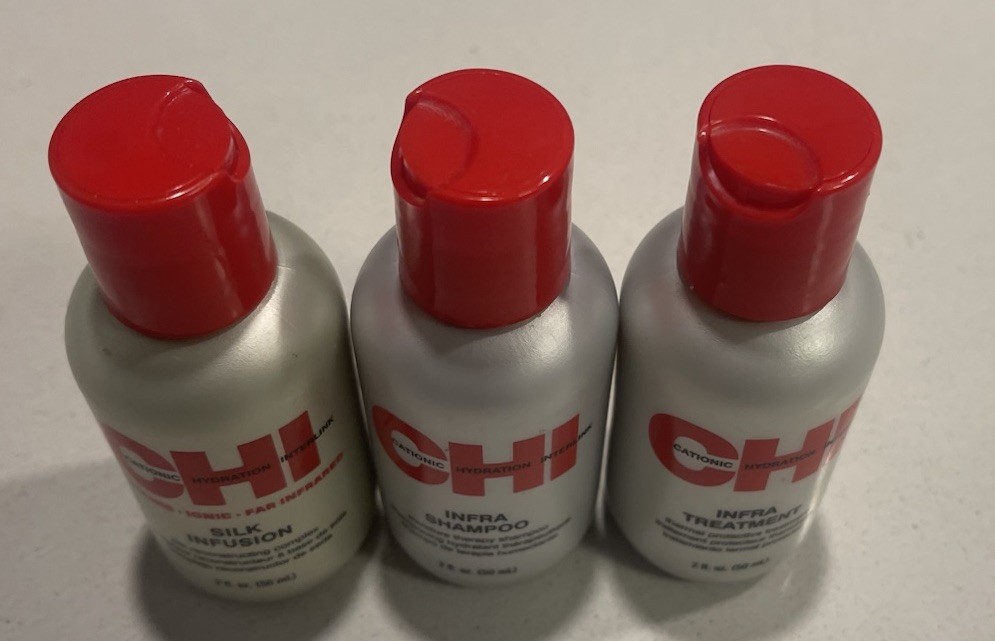 Set of 3 CHI Silk Infusion, Infra Shampoo, Infra Treatment 2oz(50ml) Each Bottle