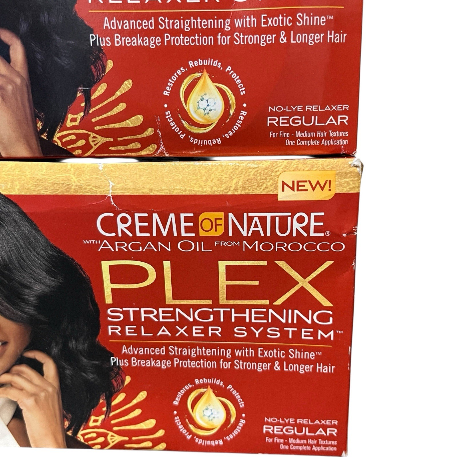 2X Creme of Nature Argan Oil Plex Strengthening Relaxer System No Lye Regular
