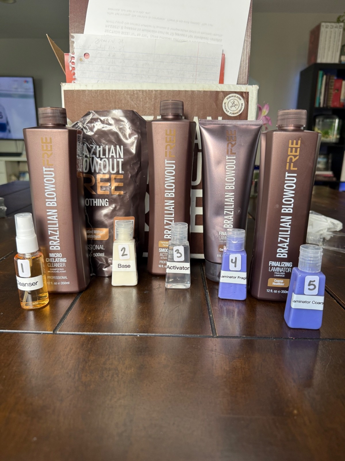 Brazilian Blowout Free kit. All 5 products in five, 1oz bottles. Smooth Hair.