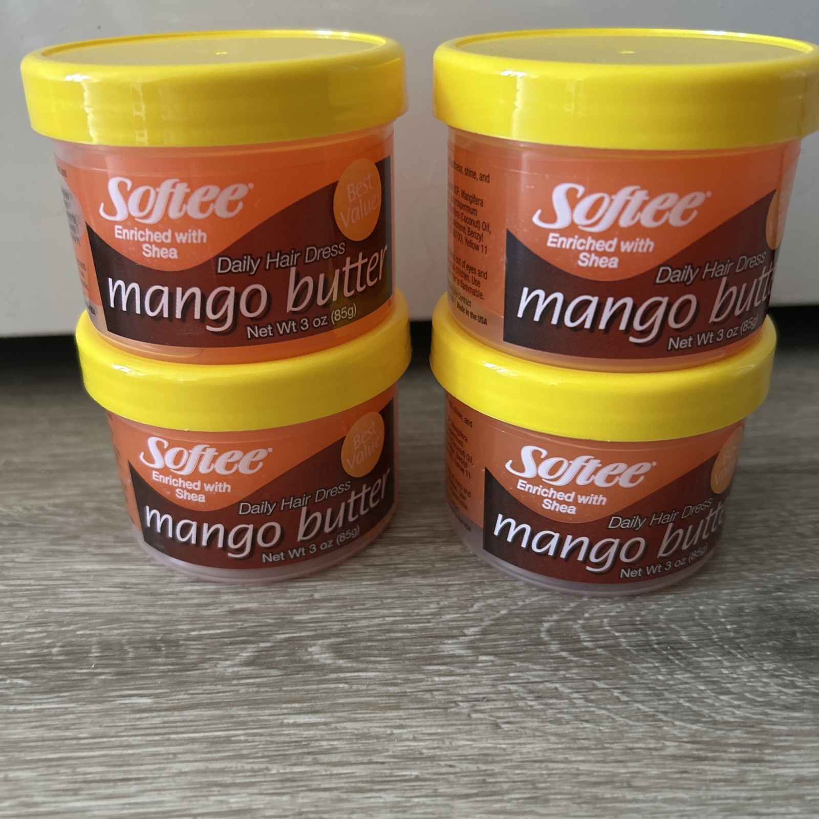 ( Lot 4 ) Softee Enriched w/ Shea Mango Butter Hair & Scalp Treatment 3oz Ea New