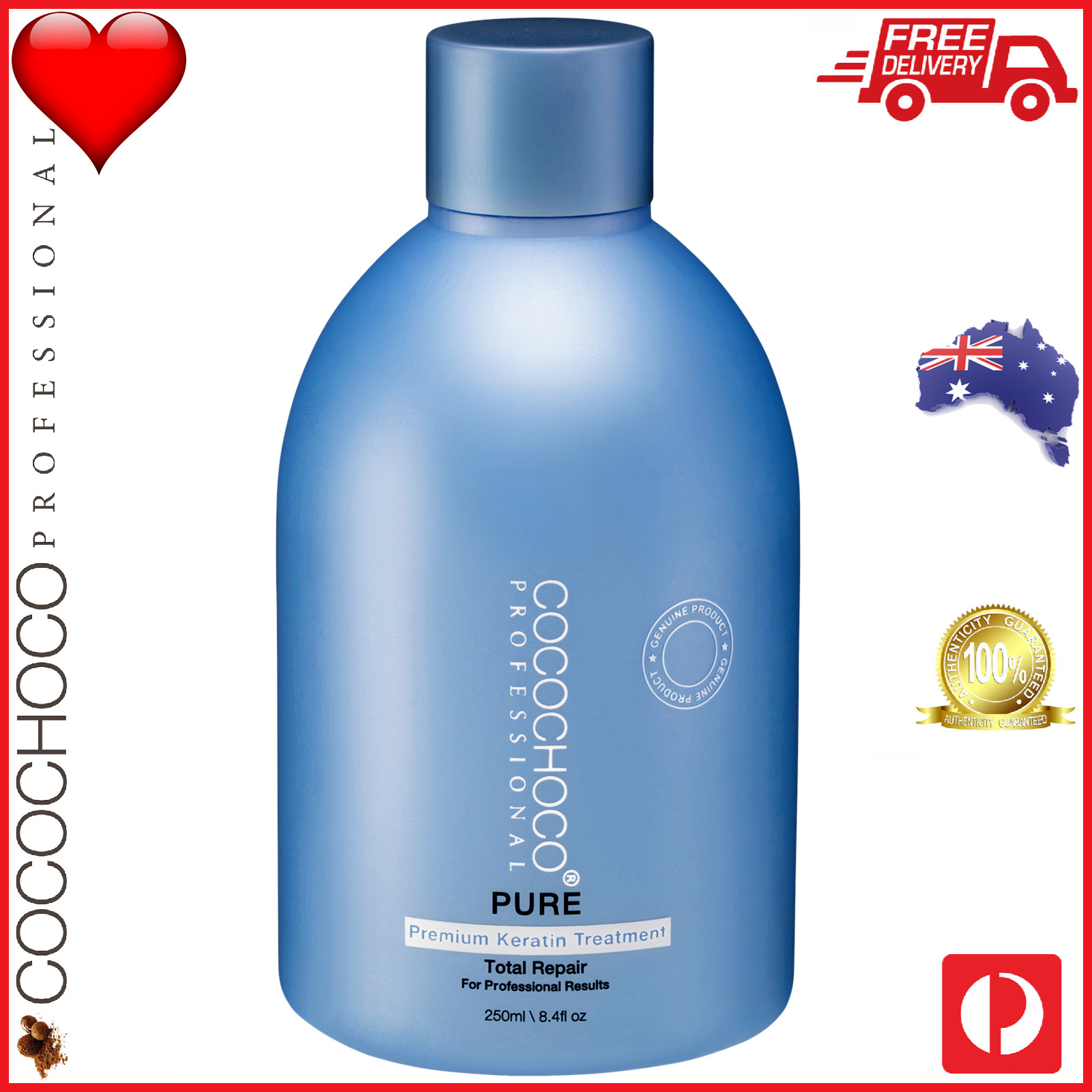 ❤❤ COCOCHOCO Pro PURE Brazilian Keratin Home Salon Straight Hair Treatment 250ml