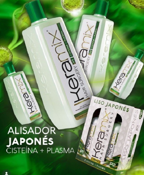 CIRUGIA CAPILAR KERAMIX LISO JAPONES ALISADO KERATINA PROFESIONAL KIT 120ML