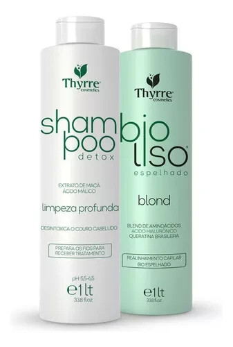 Thyrre Cosmetics Bio Liso Espelhado Kit Progressiva Formaldehyde Free 2x1L