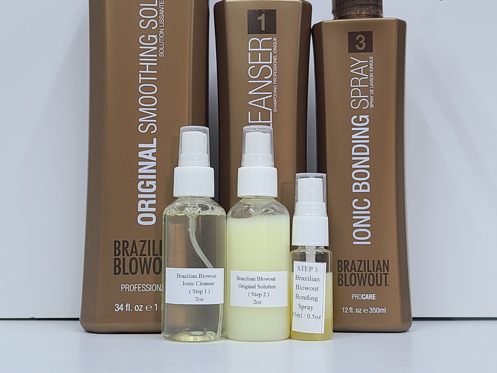 Brazilian Blowout Ionic Cleanser(2oz)/Solution(2oz)/Spray(0.5) FULL SET
