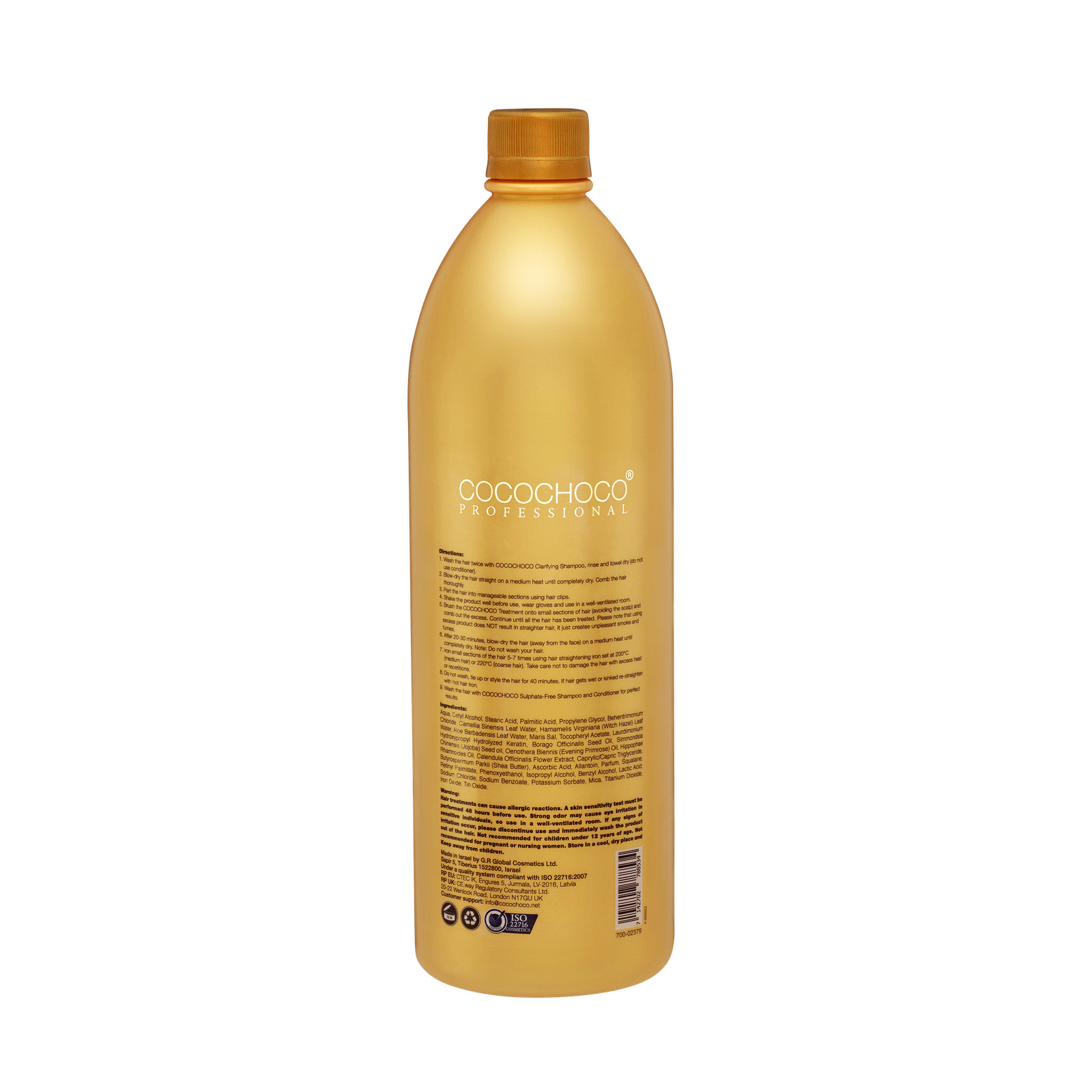 COCOCHOCO Gold keratin hair straightening treatment 34oz – with 24k liquid gold