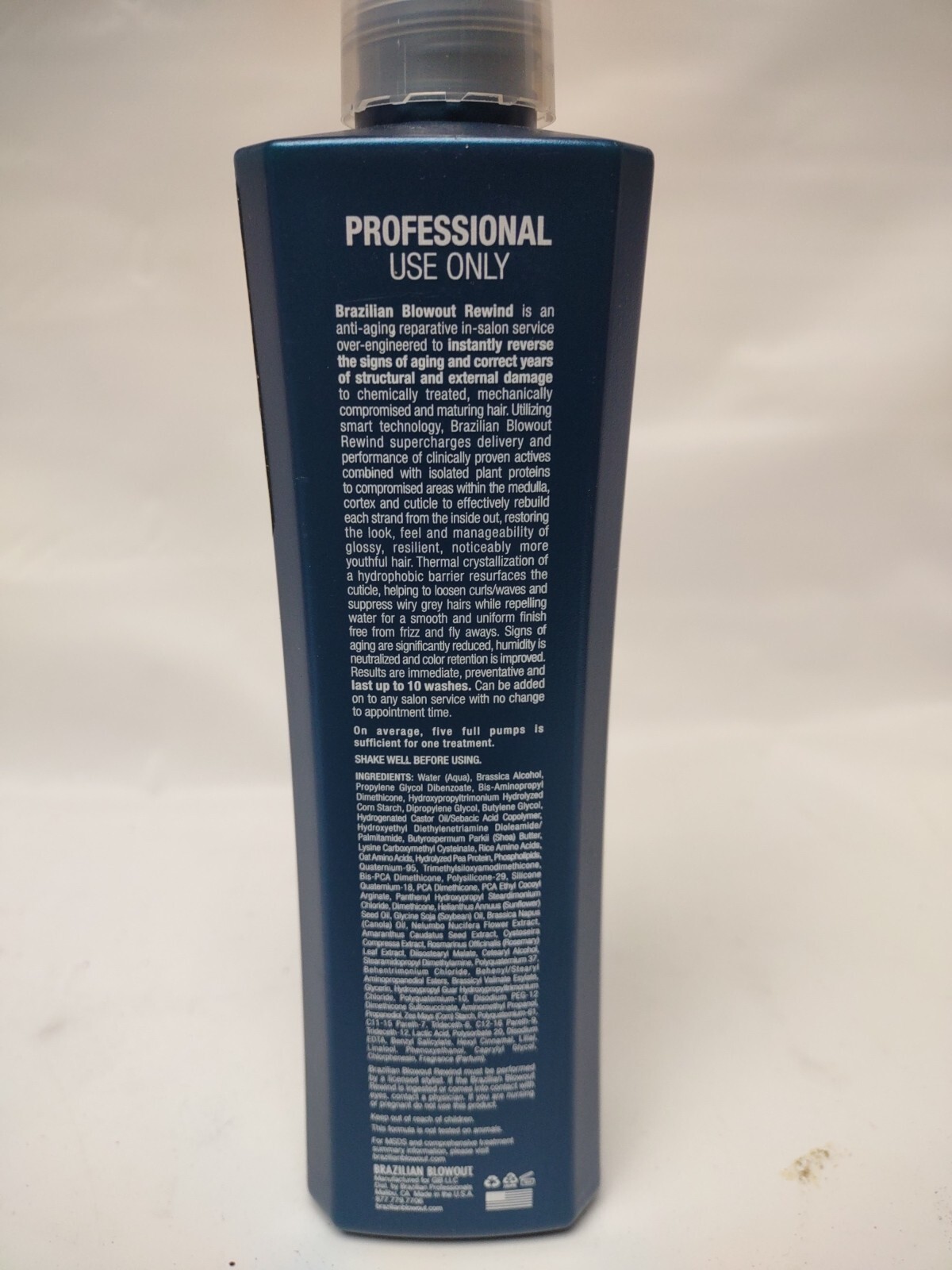 Brazilian Blowout Rewind Anti Aging Reparative Salon Treatment 12 oz