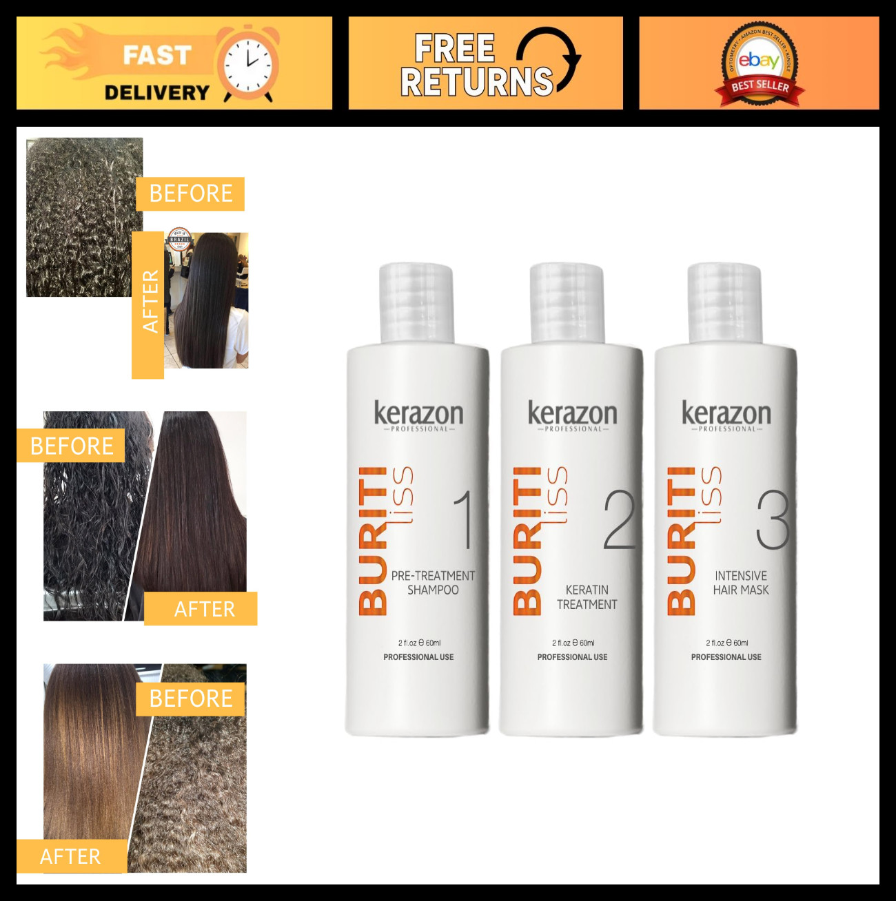 Brazilian Keratin Treatment Kit 2oz – At Home Smoothing & Straightening for All