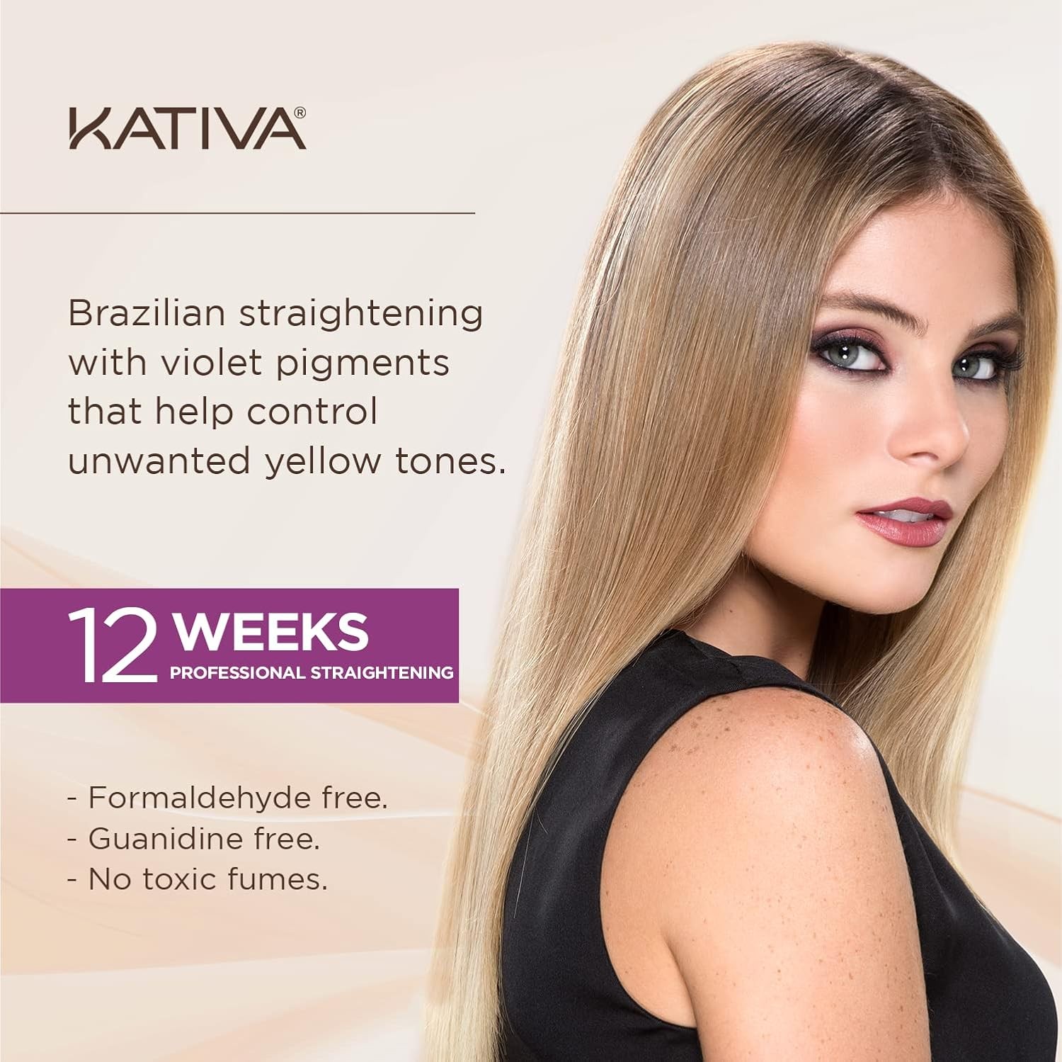 Kativa Brazilian Straightening Blonde Kit, 12 Weeks of Home Use Professional…