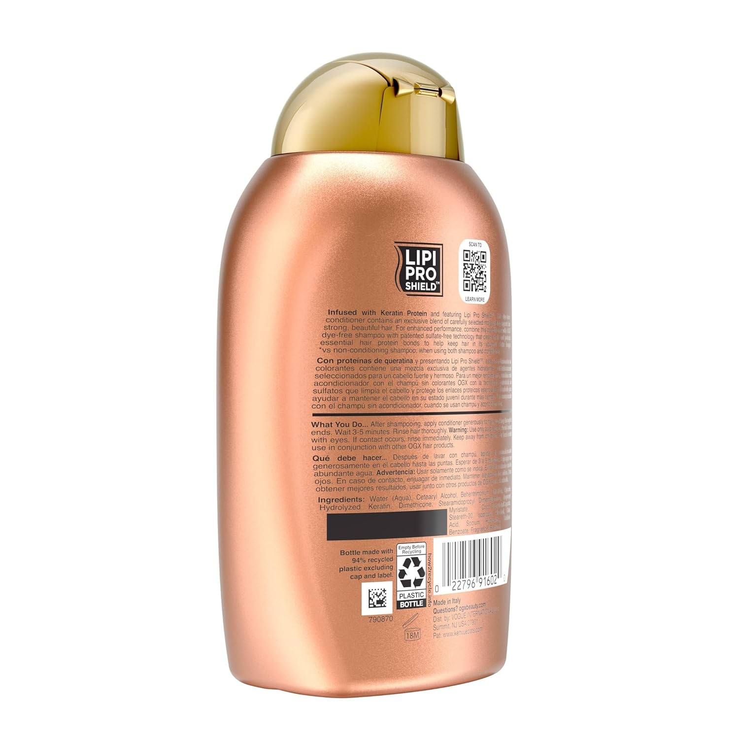 OGX Brazilian Keratin Conditioner Coconut Oil Hair Smoothing Sulfate Free Frizz