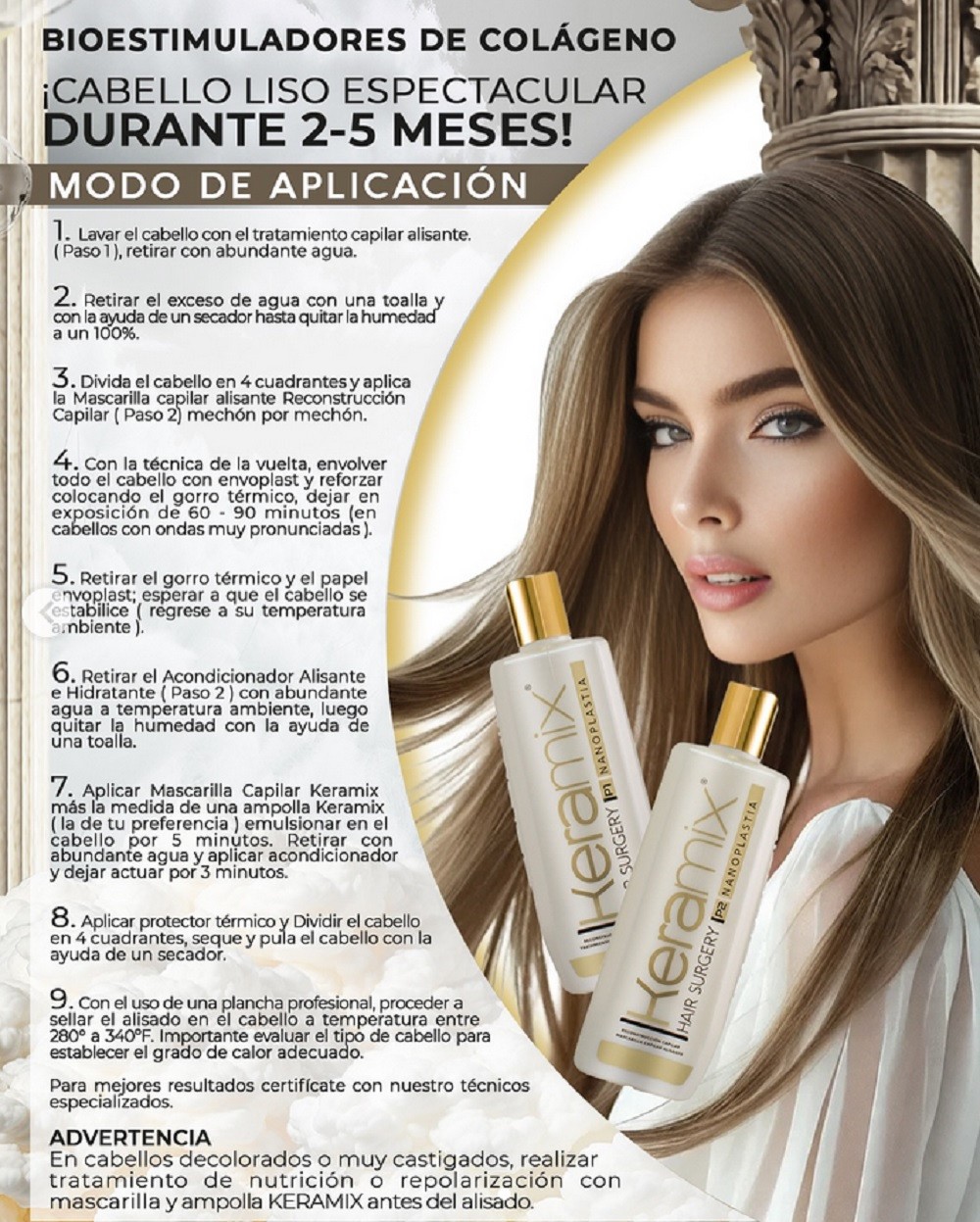 Keramix Hair Surgery Nanoplastia 550ml. Formol-free hair reconstruction.