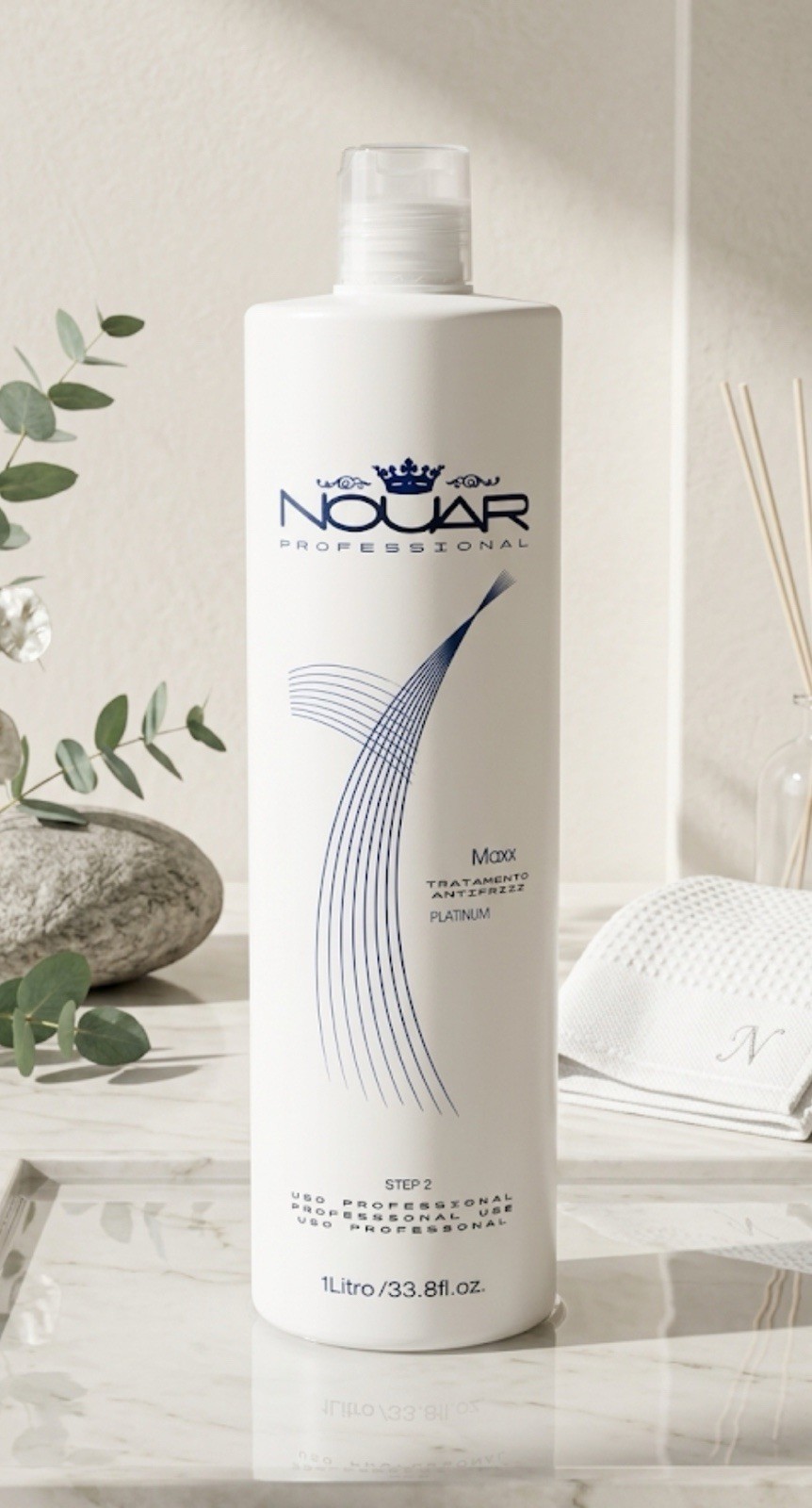 Nouar Professional Keratin Maxx Platinum Step 2 Antifrizz Hair Treatment 1L