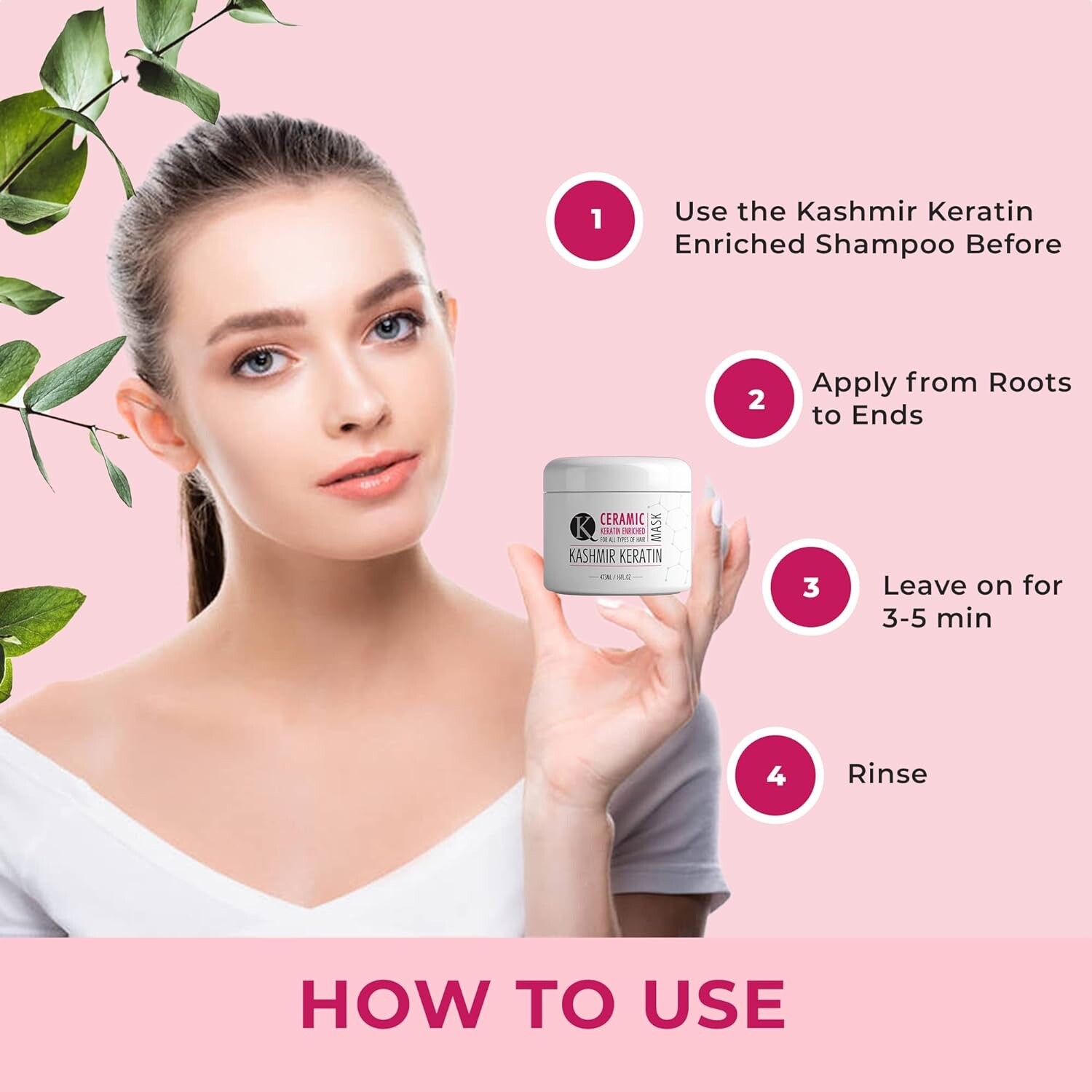 Kashmir Keratin hair mask Ceramic Mask For All Types of Hair 16 fl.oz