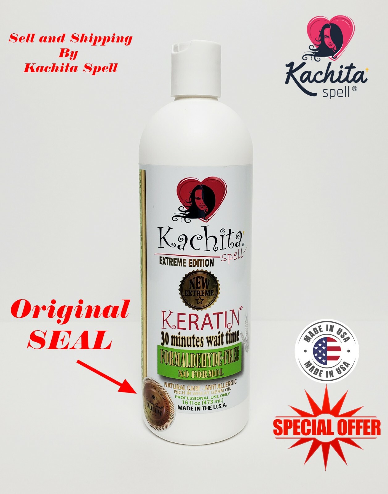 Keratin Formaldehyde-Free Kachita Spell Extreme Edition 16 oz Hypoallergenic