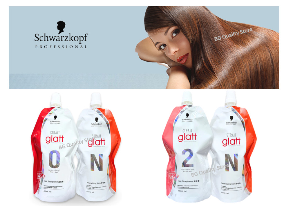 Glatt Hair Straightening Cream 400ml 2 Formula For Colored Porous Sensitize Hair