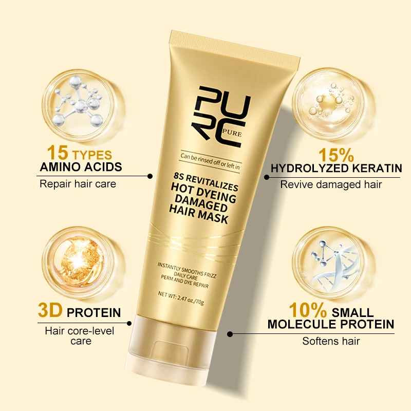 Hair Mask Keratin Straightening Repair Damaged Frizy Treatment Soft Smoothing