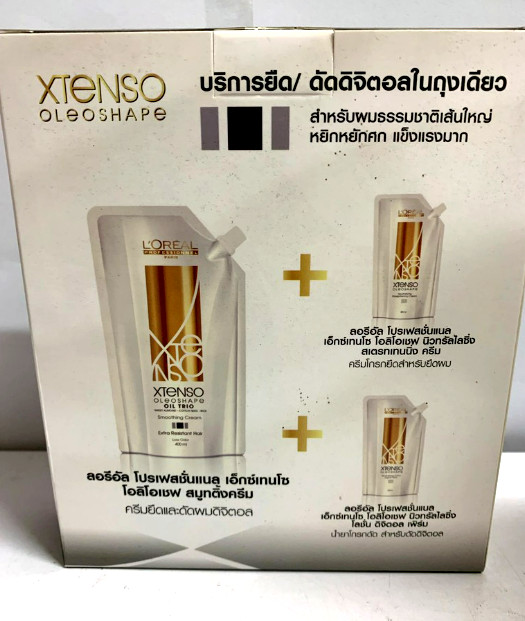 Loreal Hair Straightening Xtenso Cream Oleoshape Resistant Moisturist 125 ml x 2