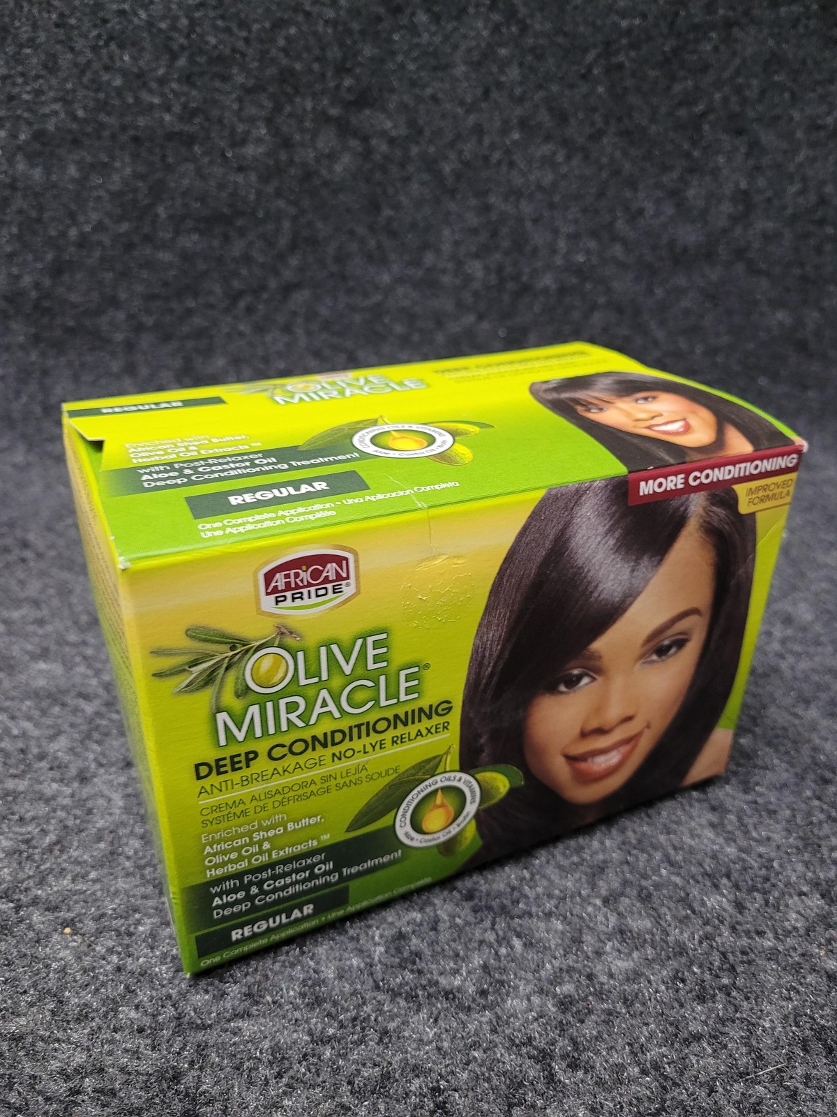African Pride Olive Miracle Deep Conditioning No-Lye Hair Relaxer Regular New