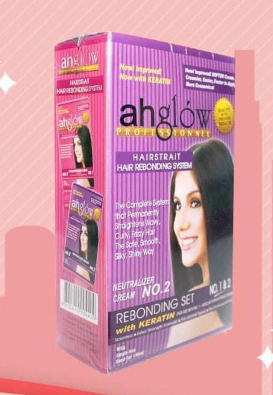 AHGLOW Hair Rebonding Set Permanently Straight Curly Hair Strength Formula