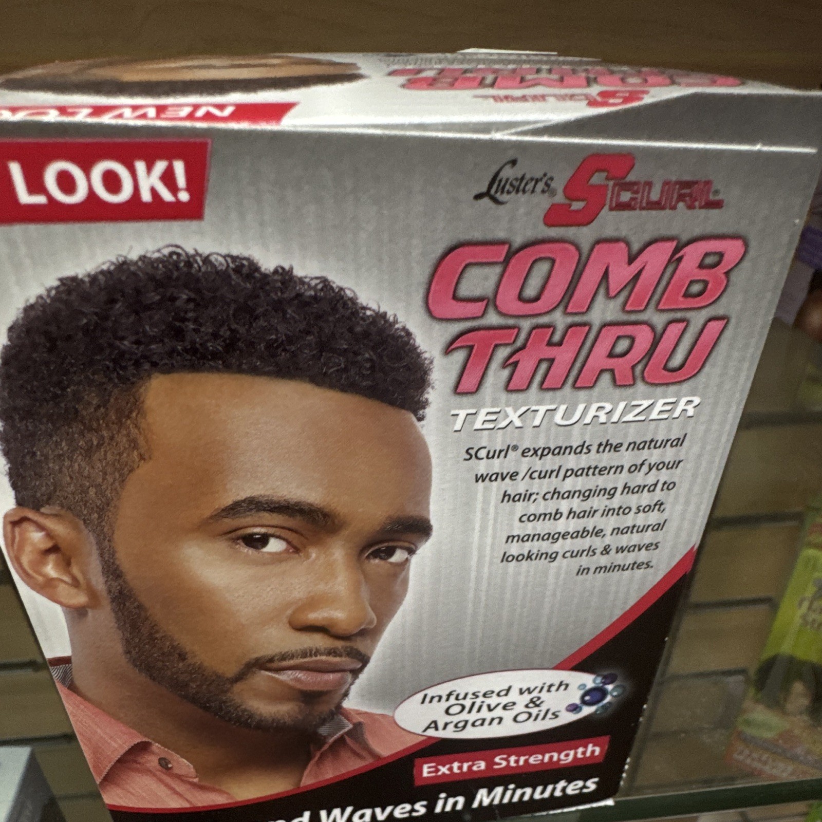 Luster’s S-Curl Comb Thru Texturizer Extra Strength Olive & Argan Oil