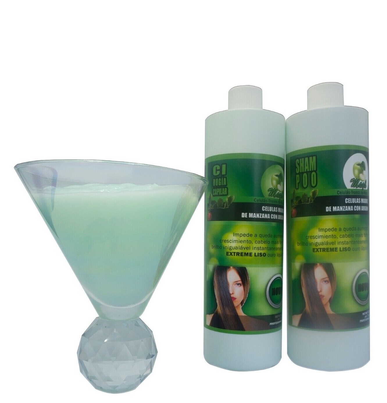Cirugia Capilar Celulas Madres De Manzana Keratina De Chocolate Combo 1 litro
