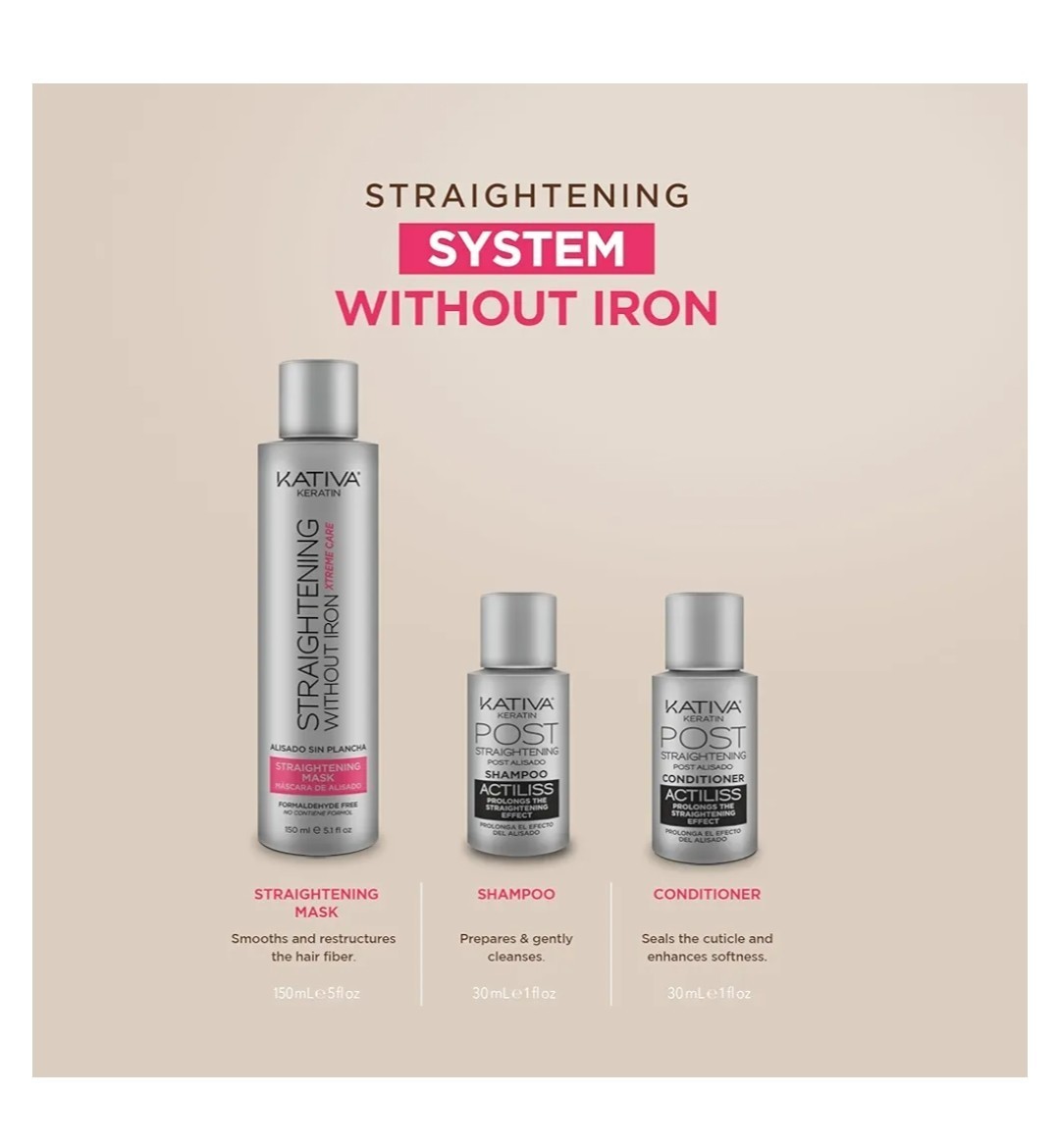 Kativa Anti-Frizz Xtreme Care, Home Use Straightening Treatment with Keratin