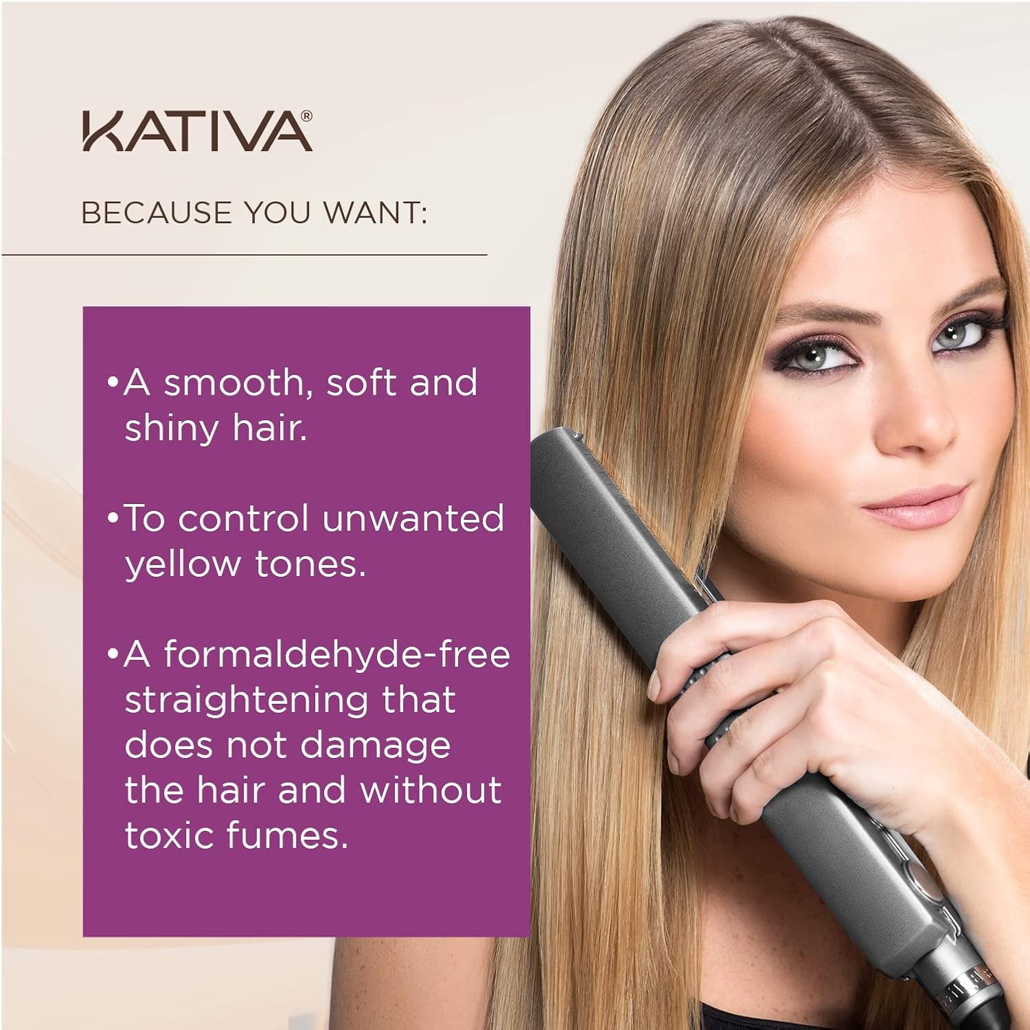 Kativa Brazilian Straightening Blonde Kit, 12 Weeks of Home Use Professional…