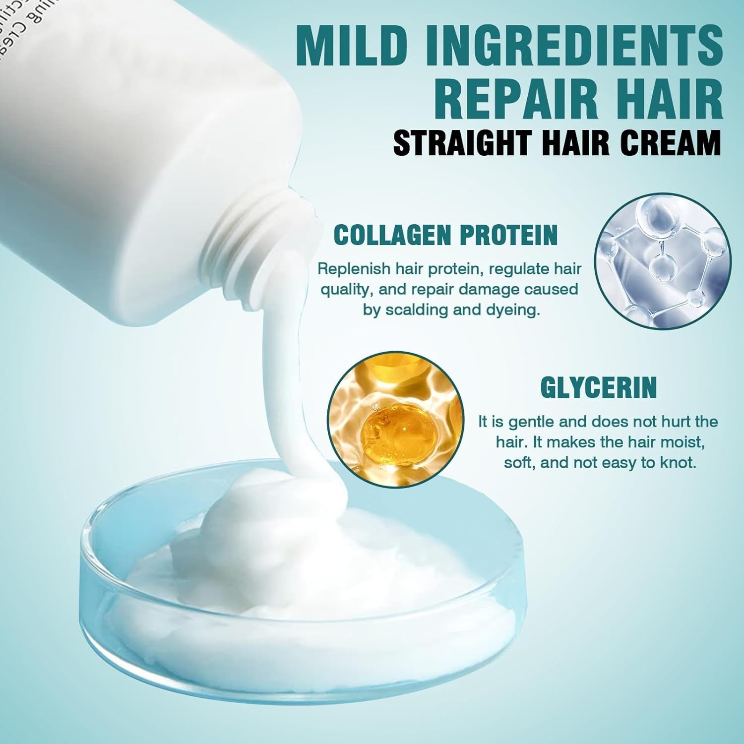 3 Packs Protein Hair Straightening Cream Silk & Gloss Hair Straighten Cream 60ml