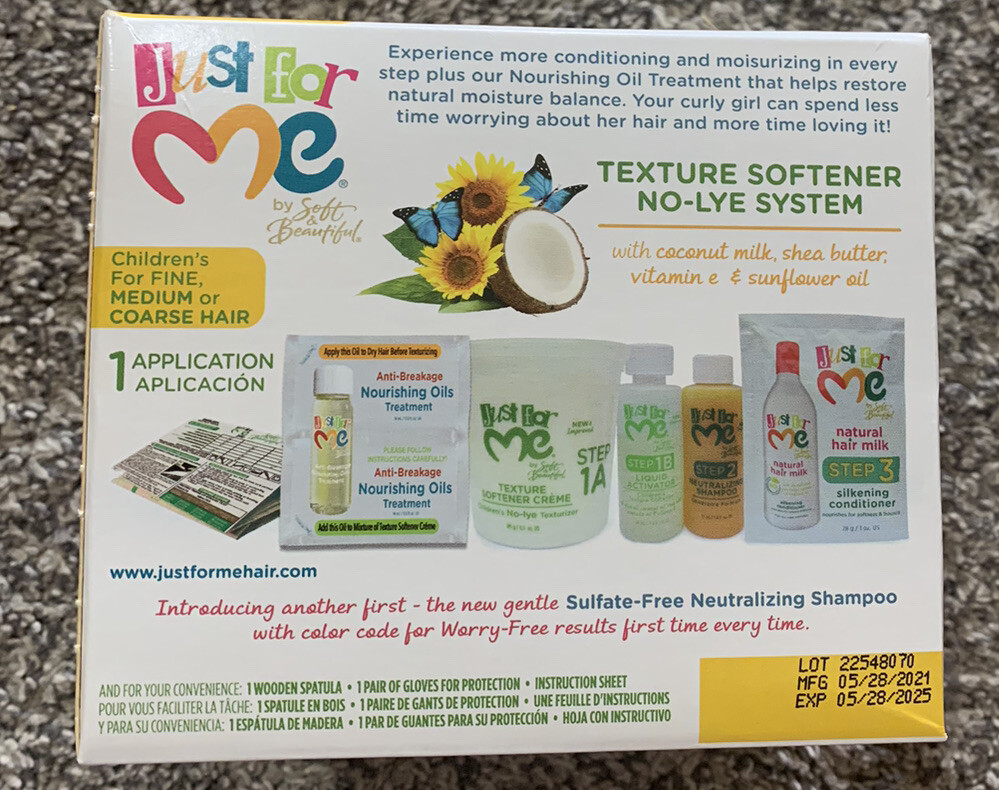 Just For Me Children’s Texture Softener No-Lye System for FINE MEDIUM COARSE