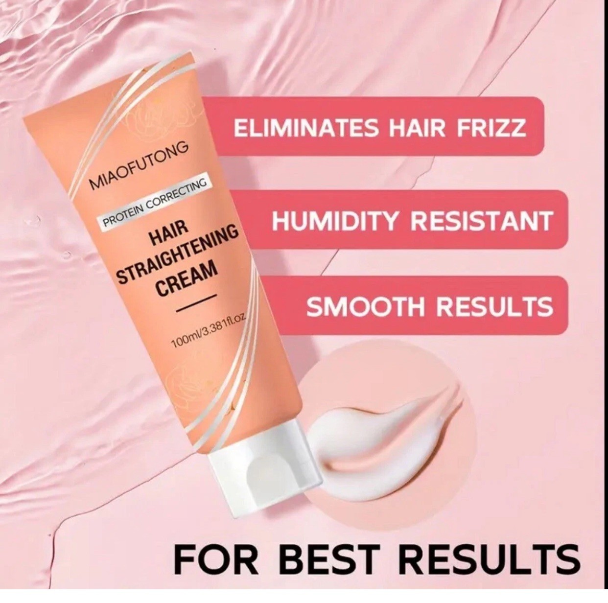 “Unisex Protein Hair Straightening Lotion 3.38oz, Glycerin, Collagen & Silk