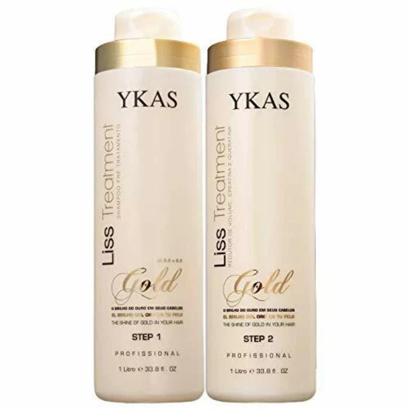 YKAS Gold Liss Brazilian Keratin Hair Straightening Kit 2x1L
