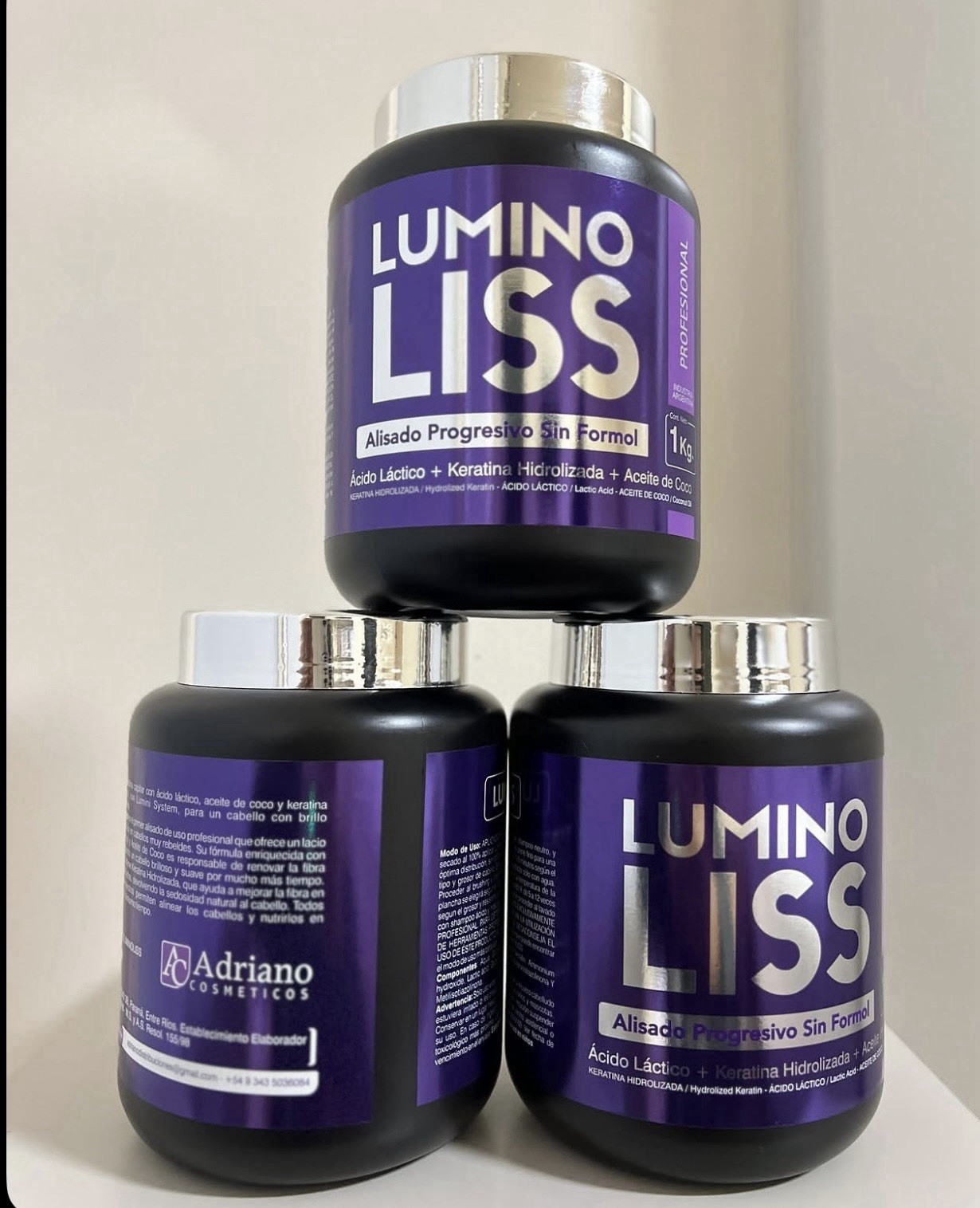 LUMINO LISS Alisado Progresivo Sin Formol 1kg Keratina Brillo Espejo