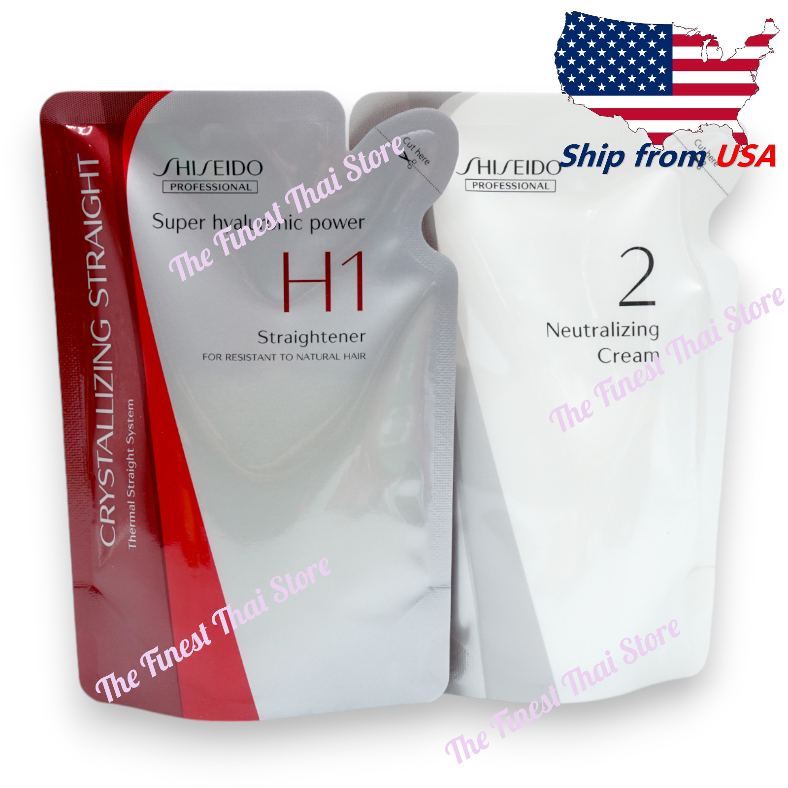 Crystallizing Straight H for Resistant to Natural Hair Straightener Kit 125g set