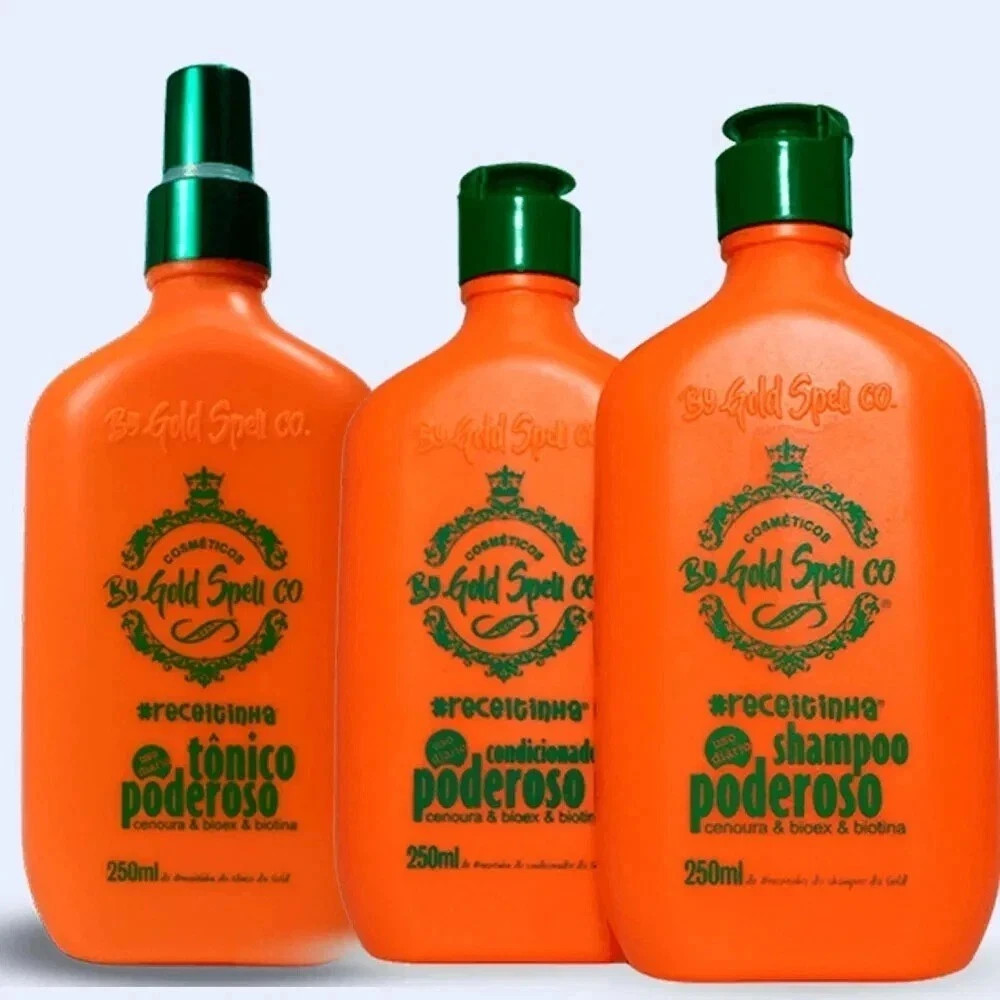 Gold Spell Tonico Poderoso Kit 3x250ml – Carrot Extract Anti-Hair Loss & Growth