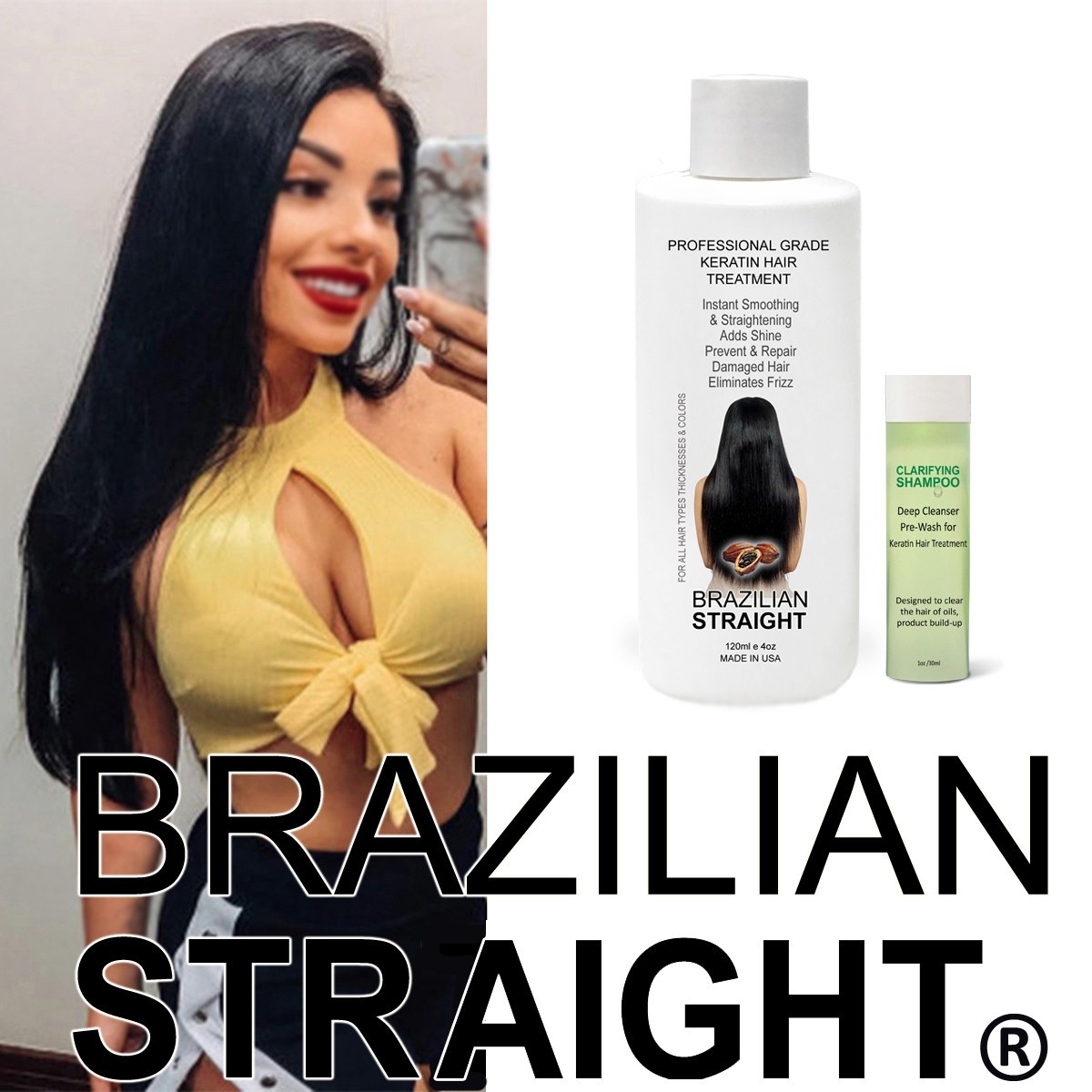 Real BRAZILIAN STRAIGHT Keratin Straightening Treatment Kit Pro Result Keratin