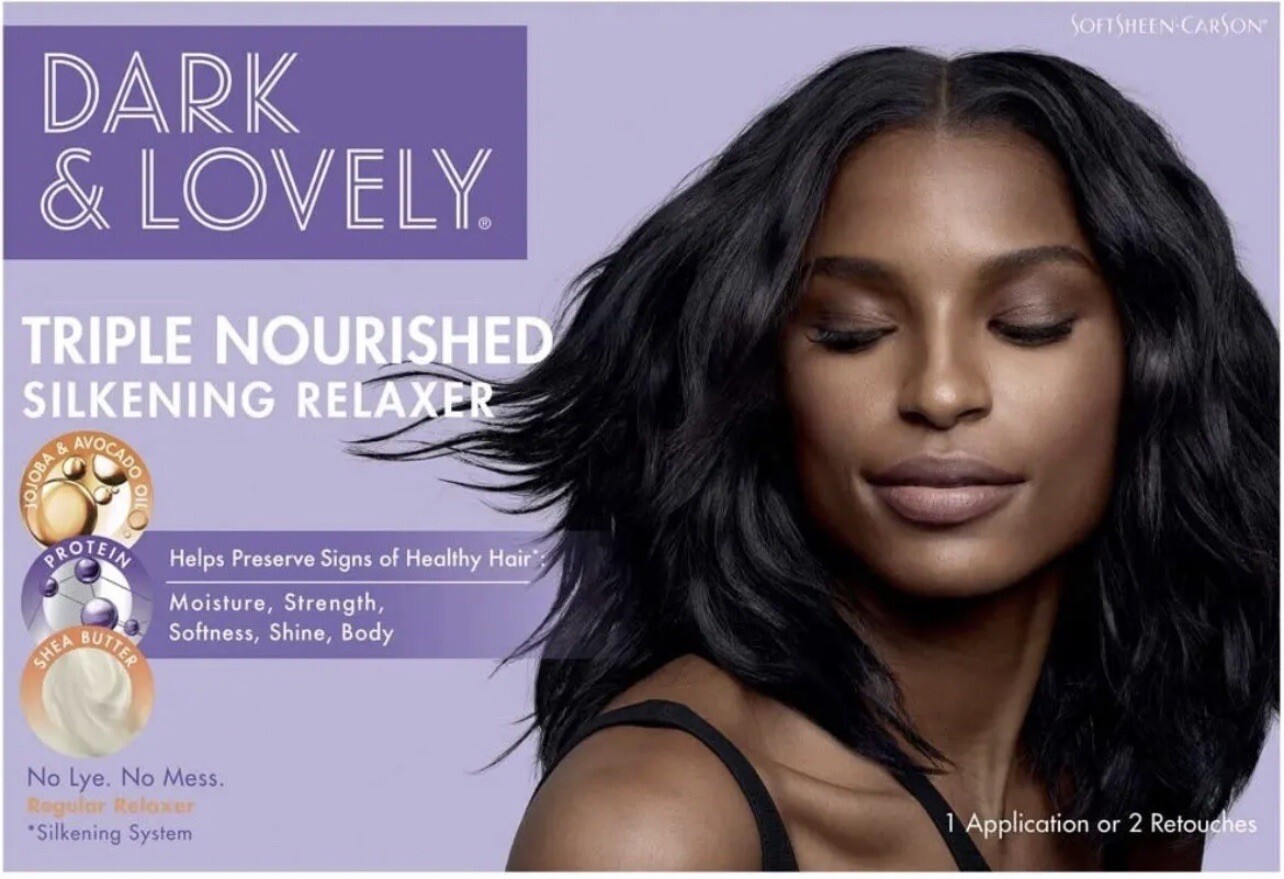 DARK & LOVELY Triple Nourished Silkening Relaxer New Lot of 2) Healthy Hair Reg
